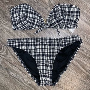 TopShop Gingham Plaid Bandeau Bikini